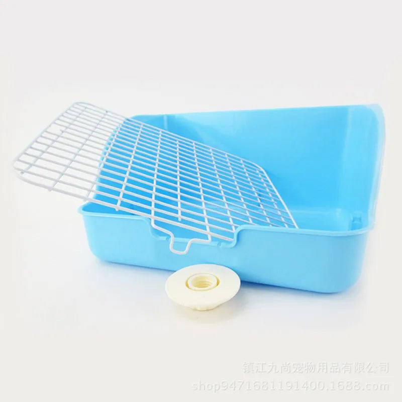 Pet Cat Rabbit Toilet Mesh Square Potty Trainer Rat Hamster Corner Litter Box cleaning Training Tray For Small Animal Pets