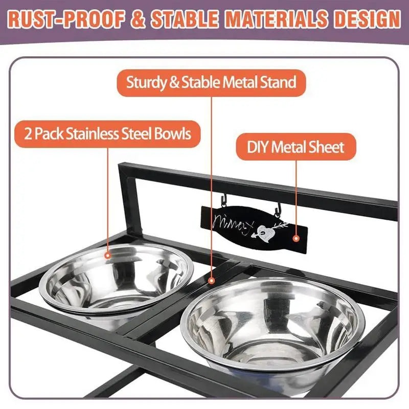 Stainless Steel Dog Bowl Stand Dog Stainless Steel Elevated Bowls Tilted Stand 15 Degree Tilted Food Bowl Stand For Medium Small