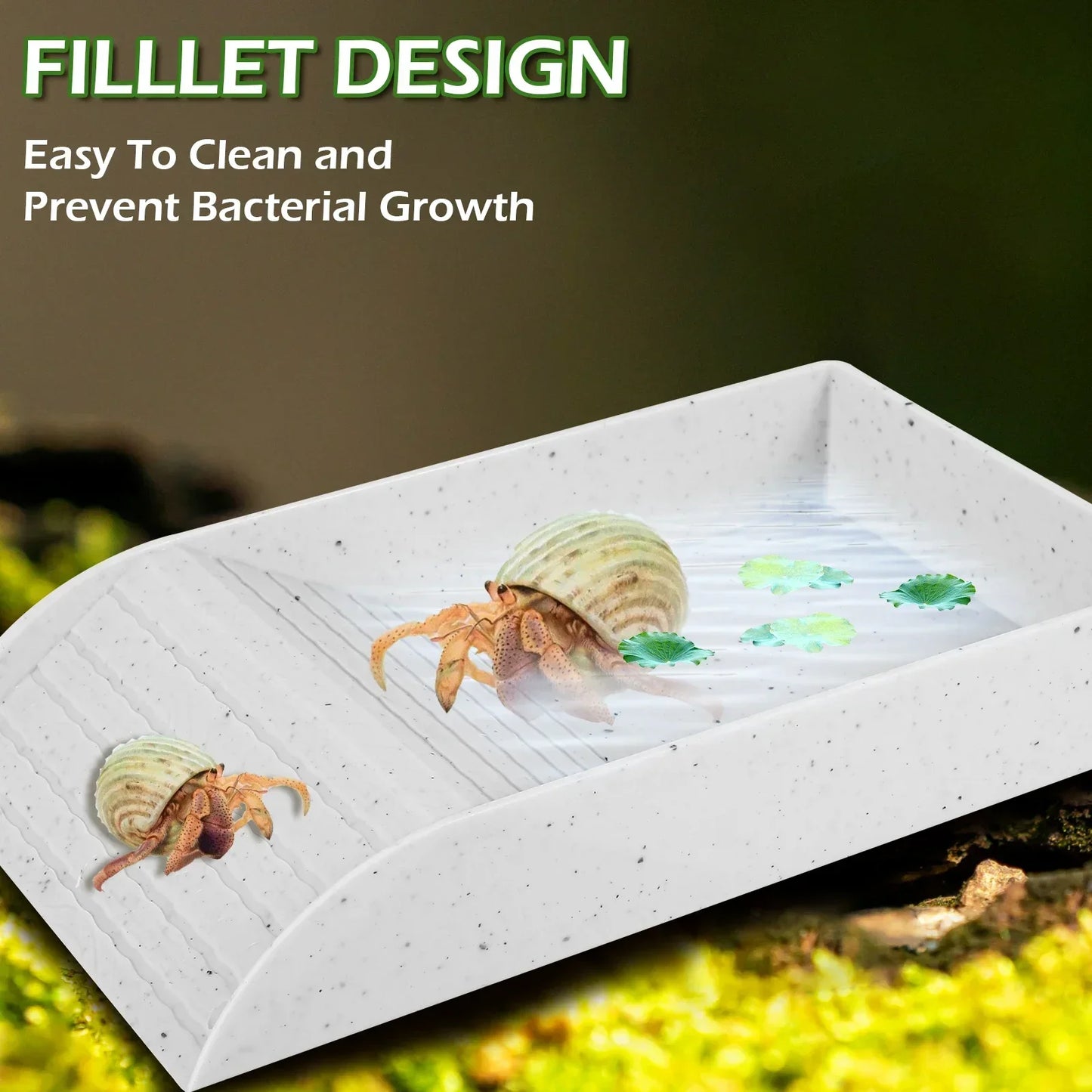 Reptile Platform Hermit Crab Habitat Crawling Pet Food Bowls Anti-Slip Turtle Hideout Caves Shelter Aquarium Tank Accessories