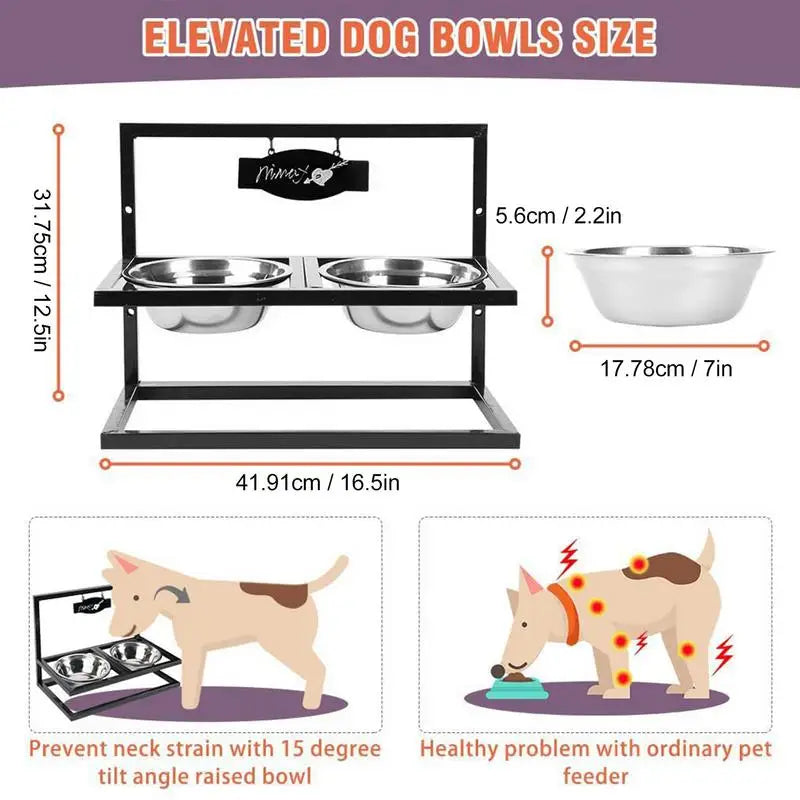 Stainless Steel Dog Bowl Stand Dog Stainless Steel Elevated Bowls Tilted Stand 15 Degree Tilted Food Bowl Stand For Medium Small