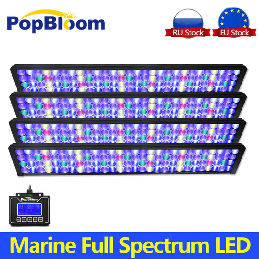 PopBloom-Marine Aquarium Full Spectrum LED Lamp,Saltwater Aquarium Light,Reef Grow Fish Tank Lamp,Reef Coral,LPS,SPS,320-400cm - Love Your Pet Life