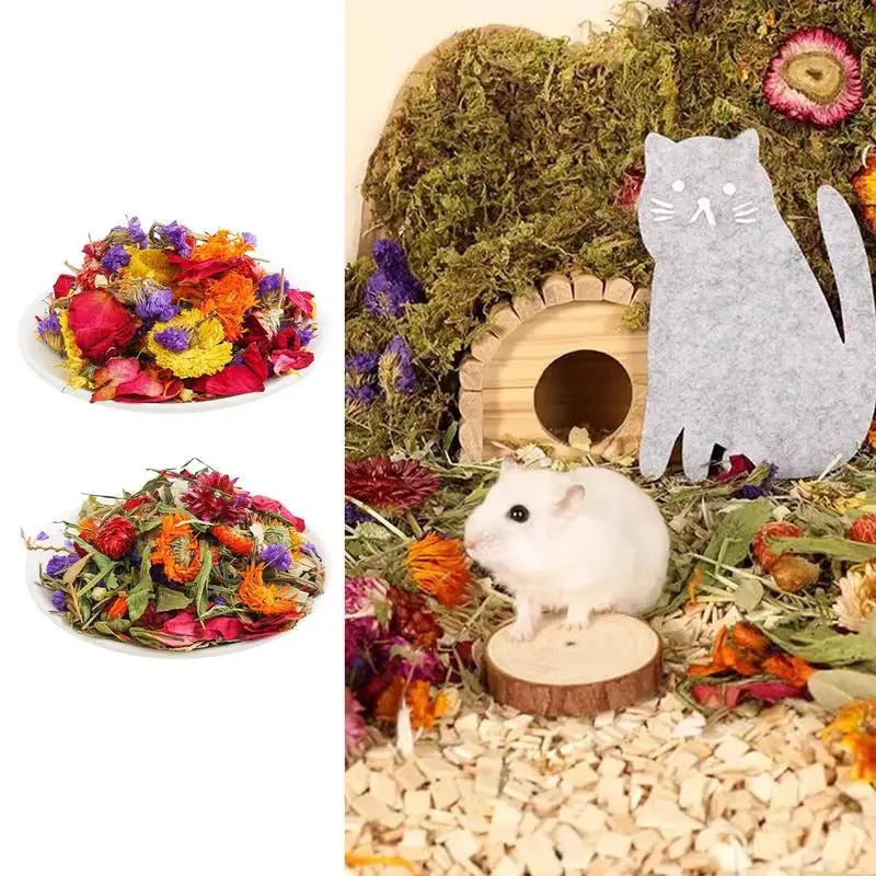 Small Animal Bedding Small Pet Flower Bedding Odor Control Hamster Forage For Hamster Cage Enclosure Habitat Decor For Rabbits