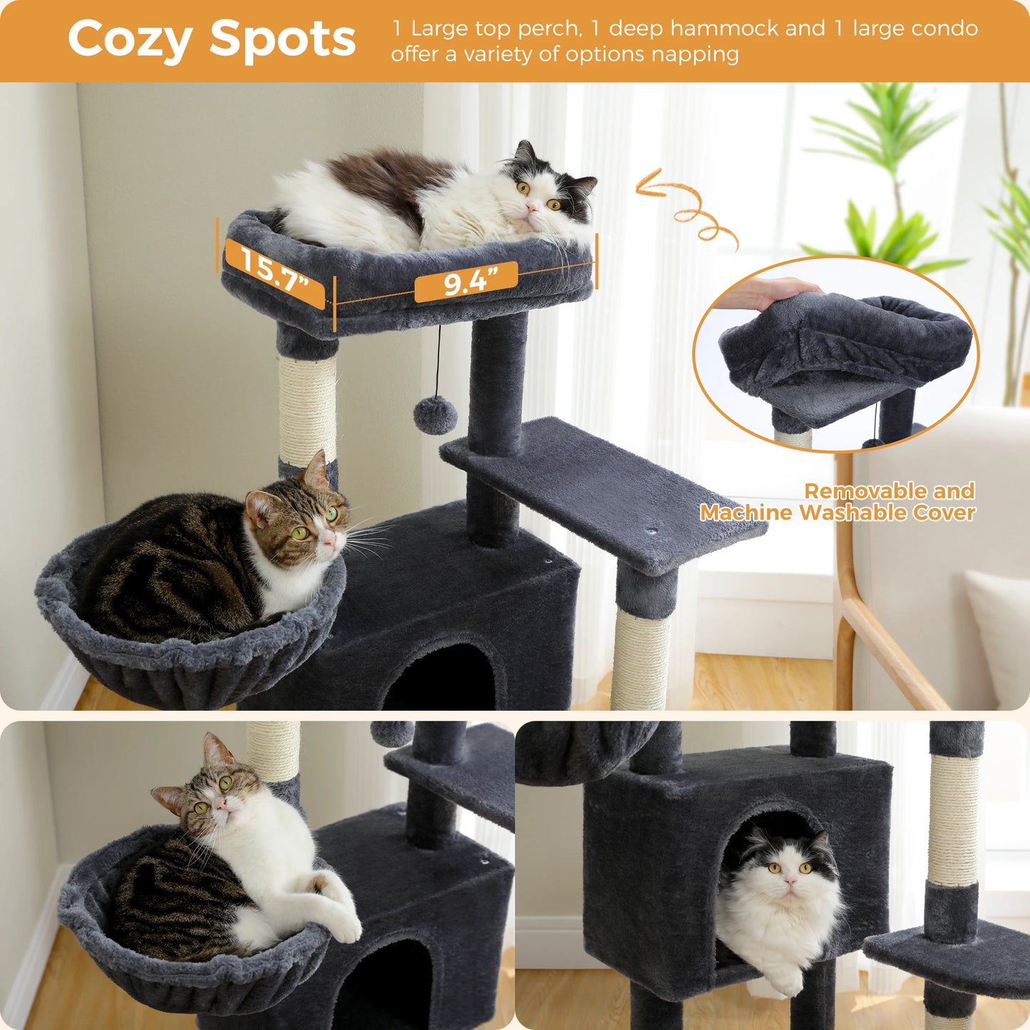 Free Shipping Multi-Level Cat Tree Cat Tower with Condo Scratching Post Cat Scratcher Cat Accessories Cat Toy House Pet Products - Love Your Pet Life