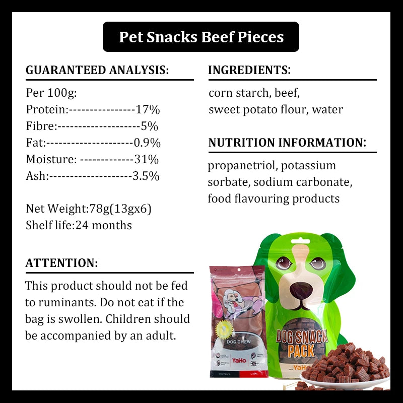 Dog Snacks Beef Particles Appetising Digesting Nutritious Delicious Chewy Training Rewards for Adult Dog Puppies Pet Food Snacks