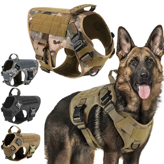 Military Large Dog Harness Pet German Shepherd K9 Malinois Training Vest Tactical Dog Harness And Leash Set For Dogs Accessories - Love Your Pet Life