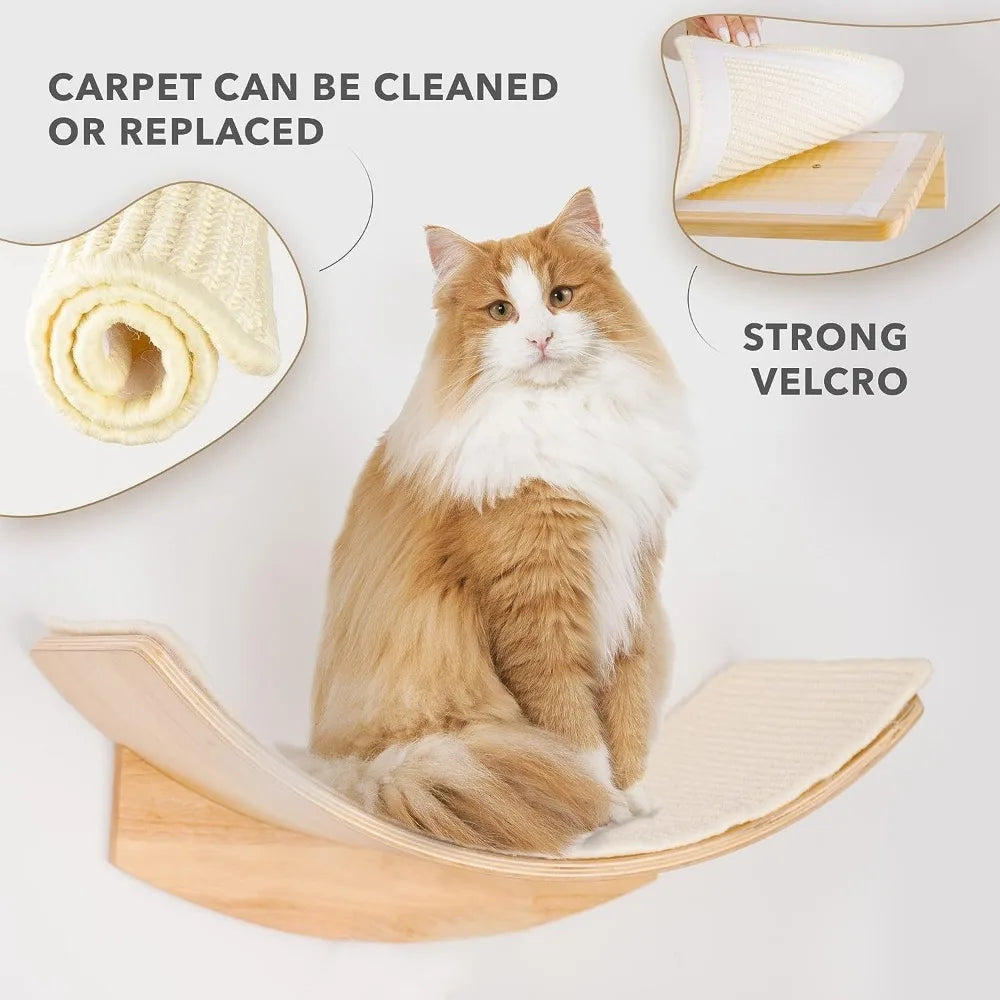 Cat Wall Furniture Accessories for Cats Scratcher Cat Climbing Frame Replaceable Sisal Scratching Post Cat Ledge Claw Sharpener - Love Your Pet Life